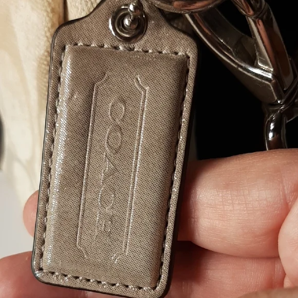 SALE! Coach Kristin Hobo Signature Beige & Silver Sequined Shoulder Bag - Picture 9 of 16